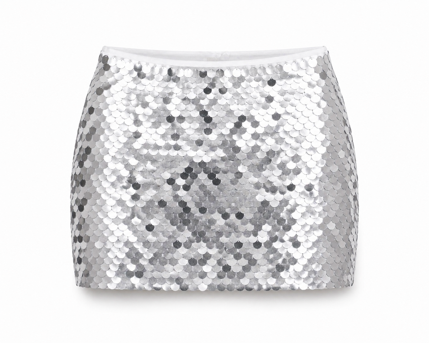 Sequin Mini Skirt - Silver