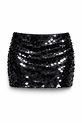 Sequin Mini Skirt - Black