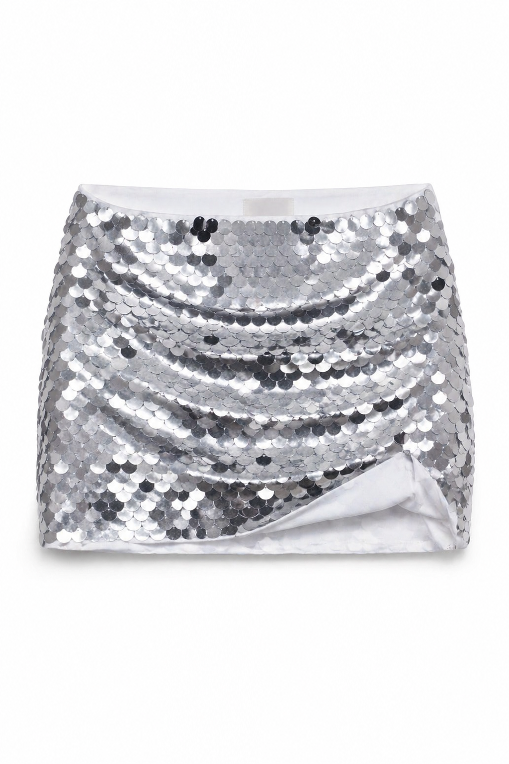 Sequin Mini Skirt - Silver