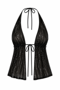 Sheer Black Halter Top